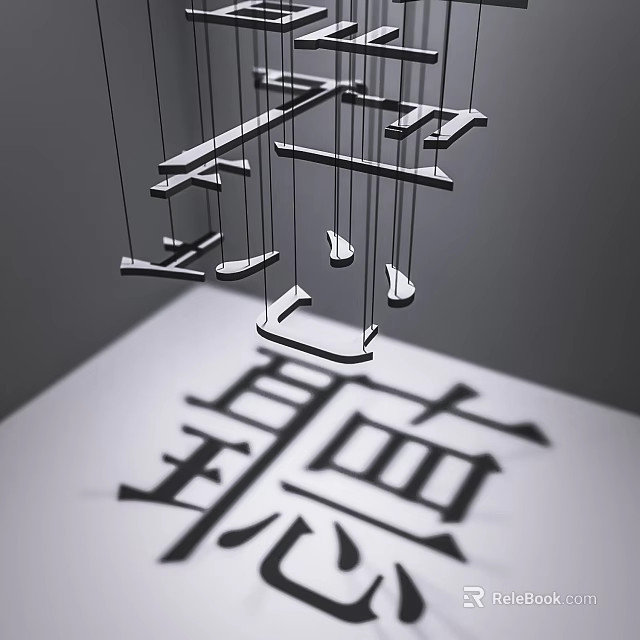 Modern Geometric Metal Chandelier With Hanging Elements And Shadow Projection Design 3d model