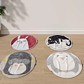 Cute Animal Design Round Rugs Soft Plush For Living Room Floor Decor