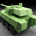 Green Wheeled Tank With Modern Design Armored Body And Long Cannon