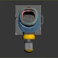 Industrial Mechanical Equipment With Blue Main Body Yellow Component Gray Base And Top Structure