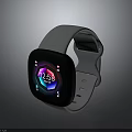 Fashionable Smartwatch With White Strap Square Dial And Colorful Display As Accessory