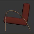 Modern Blue Gray Red Upholstered Chairs With Wooden Arms And Legs