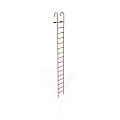Durable Metal Ladder with Hook Design Brown Copper Finish Upright Standing 3d model