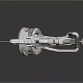 Futuristic Mechanical Weapon Design With Metal Barrel Grip And Gear Mechanism