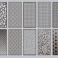 Decorative Room Dividers With Intricate Perforated Patterns For Modern Interior 3d model