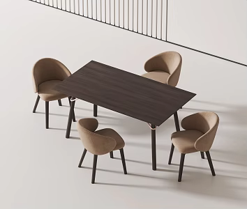 Modern Dining Table and Chair 3d model
