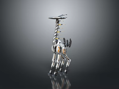 Futuristic Mechanical Giraffe Robot Character With Cybernetic Design And Structure 3d model