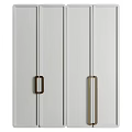 Modern White Wardrobe Interior Design With Gold Handles And Panel Doors