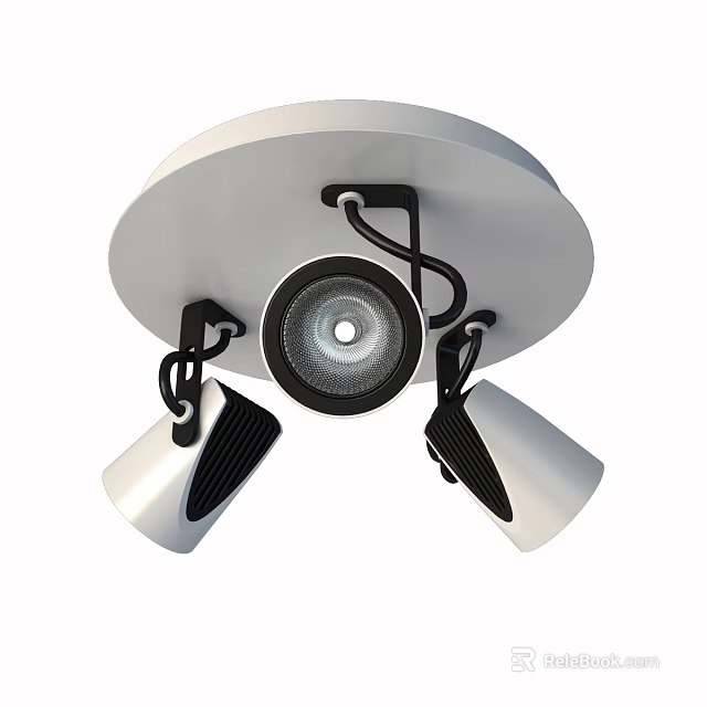 Modern Recessed Downlight with Adjustable Spotlights for Home and Commercial Lighting 3d model 