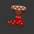 Festive Red Christmas Boot With Snowflake Patterns And Golden Decorative Accents