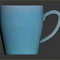 Blue Ceramic Mug With Smooth Surface And Comfortable Handle For Daily Use 3d model