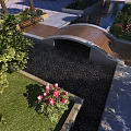 Residential Landscape Design With Wooden Bridge Stream Stone Pathway Lush Greenery And Flowers