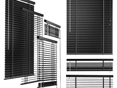 modern blinds curtain 3d model