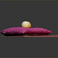 Delicious White Round Food Placed on Pink Patterned Mat over Brown Base Mat