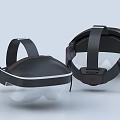 Modern VR Headsets Design With Black Head Straps And Transparent Lenses For Immersive Computer Experience