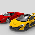 Electric Toy Racing Cars With Red And Yellow Sports Model Design For Kids
