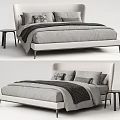 Modern Minotti double bed 3d model