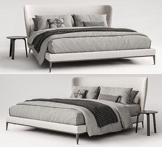 Modern Minotti double bed 3d model