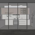 Modern sliding door Changhong glass sliding door 3d model