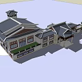Traditional Modern Building Exterior With Sloped Roof White Facade And Multiple Windows