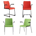 Colorful Office Chairs In Multiple Styles With Modern Design And Metal Frames 3d model