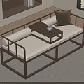 Elegant New Chinese Style Solid Wood Luohan Bed With Soft Cushions And Small Tea Table