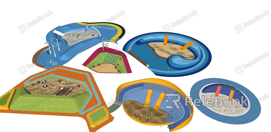 Modern sandpit children's amusement park children's sandpit children's activity area model