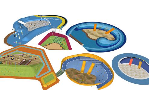 Modern sandpit children's amusement park children'sandpit children's activity area 3d model