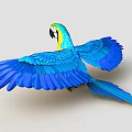 Blue and Yellow Macaw Parrot Spreading Vibrant Blue Wings With Green Head and Colorful Feathers