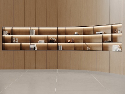 Modern Curved Bookcase 3d model