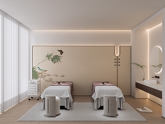 Modern New Chinese Beauty Salon Beauty SPA Room Dream Curtain 3d model