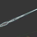 Traditional Weapon With Long Wooden Shaft And Metal Spearhead Design