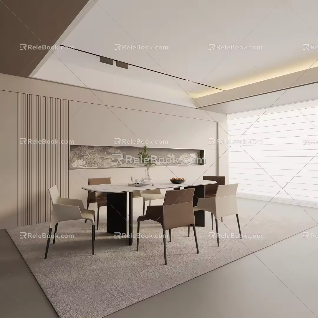 Modern dining table 3d model