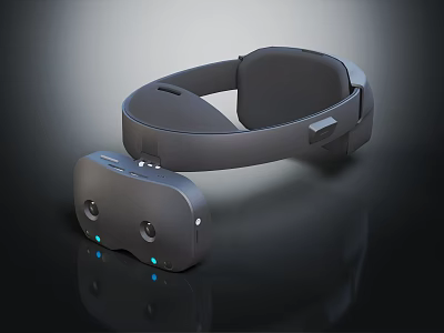 Modern VR Headset With Ergonomic Design Adjustable Headband And LED Indicators 3d model