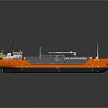 Orange LPG Bunkering Ship 3D Rendering