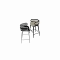 Comfortable Woven Rattan Back Bar Stools With Sleek Metal Legs For Modern Home Bar Area