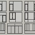 Various Aluminum Frame Casement Windows With Different Panel Configurations And Designs 3d model
