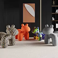 Cute Animal Shaped Children's Chairs With Various Colors And Patterns For Indoor Use