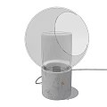 Modern Table Lamp With Marble Base And Transparent Circular Design 3d model