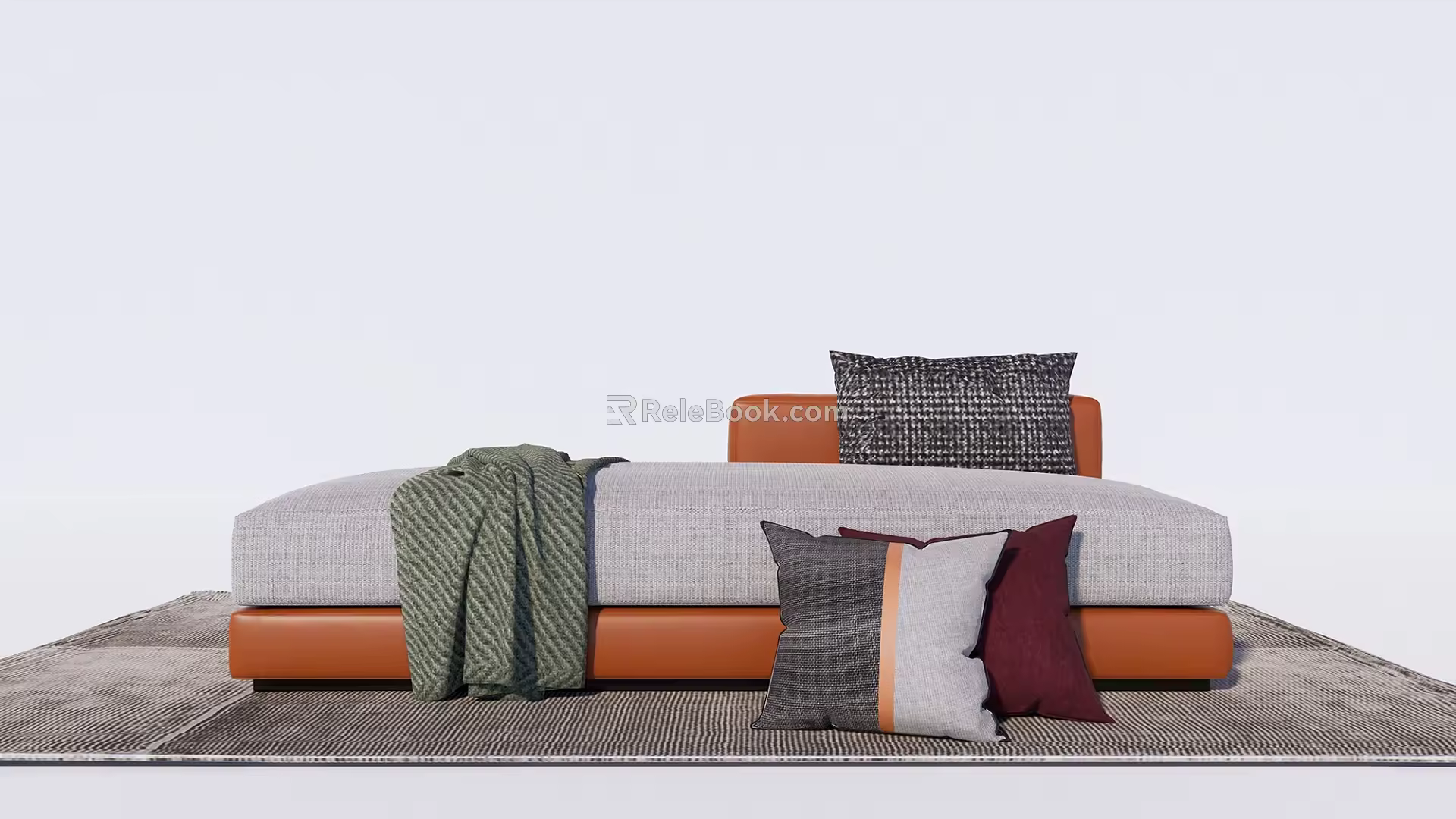 modern sofa stool fabric sofa bench 3d model