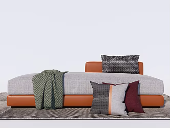 modern sofa stool fabric sofa bench 3d model