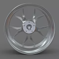 Stylish Silver Alloy Wheel Rim With Modern Spoke Design And Central Logo