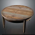 Round Wooden Coffee Table With Natural Wood Grain And Solid Wood Legs