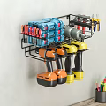 Wall Mounted Tool Organizer With Power Drills Screwdrivers And Pliers Storage