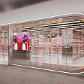Modern Retail Boutique Store With Glass Facade Metal Frame LED Lighting And Display Shelves