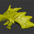 3D Printing Equipment Producing Colorful High Detail Dragon Head Model With Glossy Surface