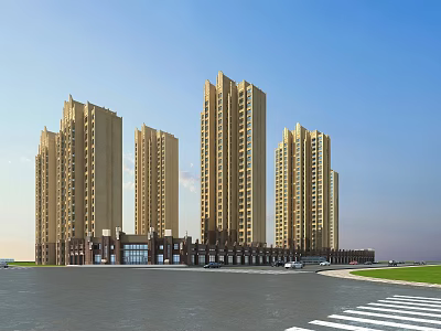 Modern Commercial Street Residence 3d model