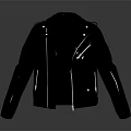 Black Leather Jacket Classic Biker Style With Zipper Closure Front Pockets And Sleek Design