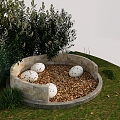 Modern landscape sketch garden landscape bird's nest bird's egg leaf pool clock seat net red landscape leisure area corner outdoor card seat sofa 3d model