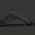 Tactical Weapons Display Featuring Pistol Long Gun Green Laser Sight Magazines And Bullets